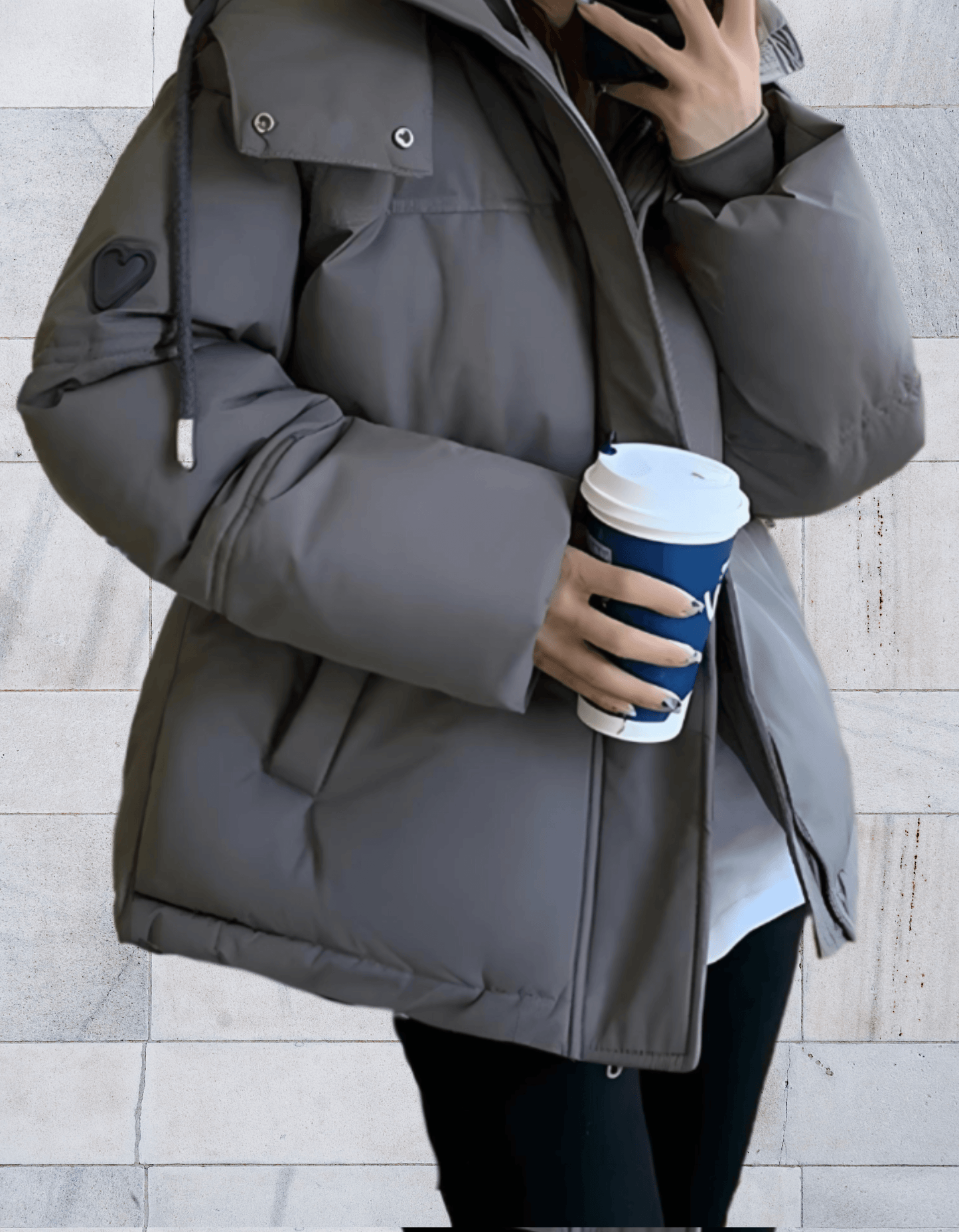 Flauschige Winterjacke für Damen