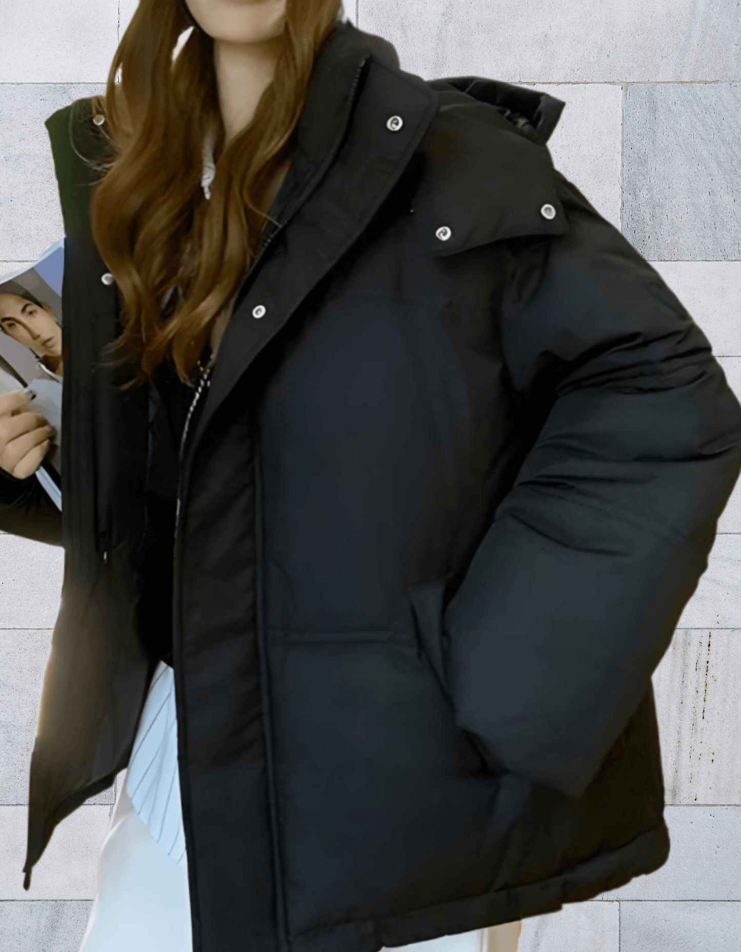 Flauschige Winterjacke für Damen