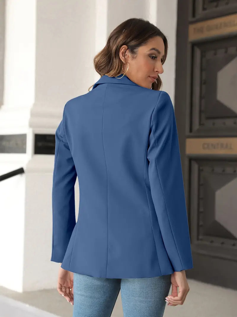 Einfarbiger Blazer mit Taschen für Damen