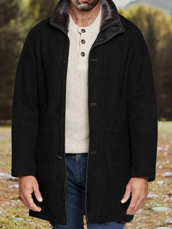 Lange wasserdichte Fleece-Winterjacke für Herren