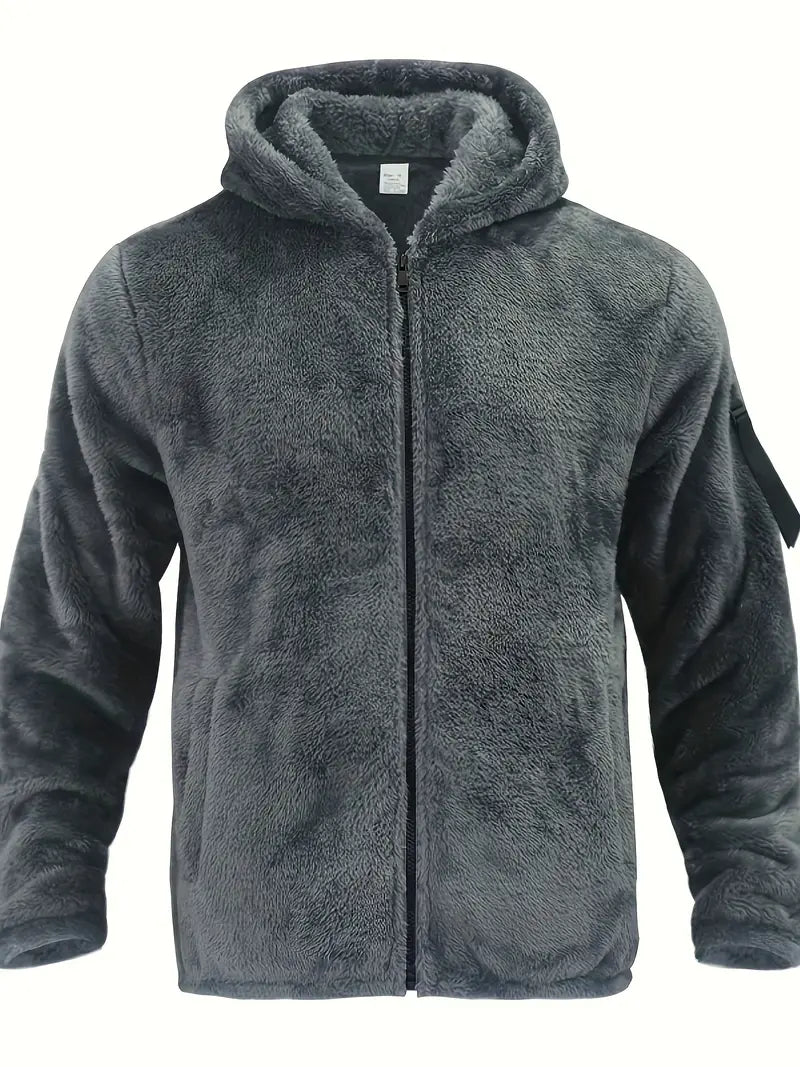 Flauschige Herren-Zip-Jacke