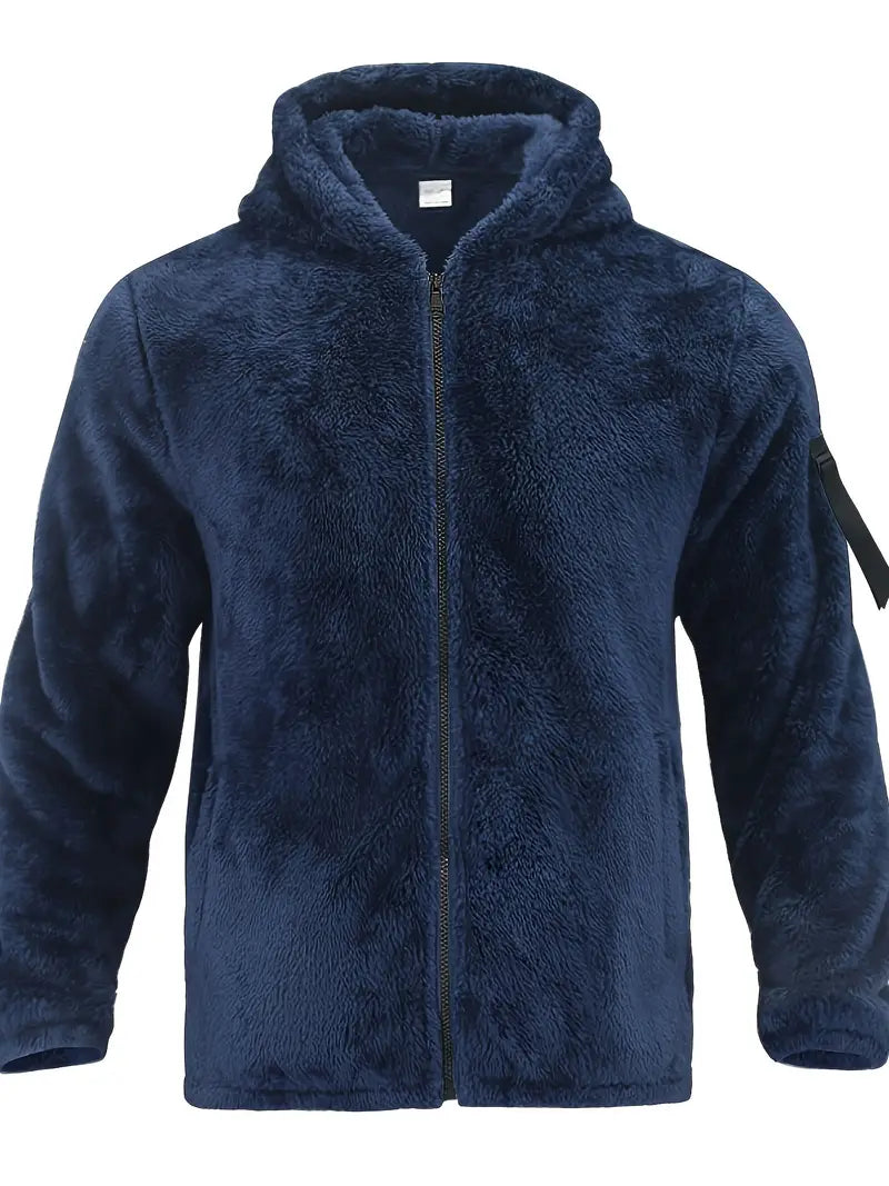 Flauschige Herren-Zip-Jacke