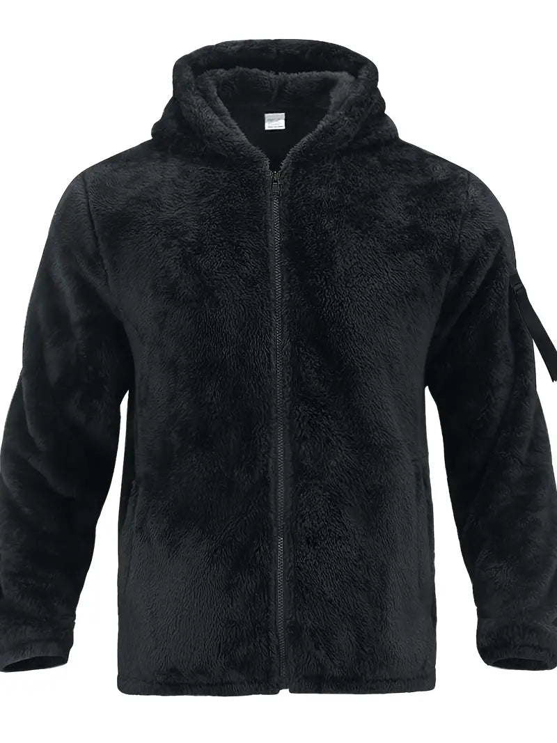 Flauschige Herren-Zip-Jacke