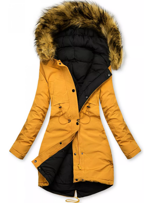 Gestepptes Winterjacke mit warmer Fleece-Fütterung für Frauen