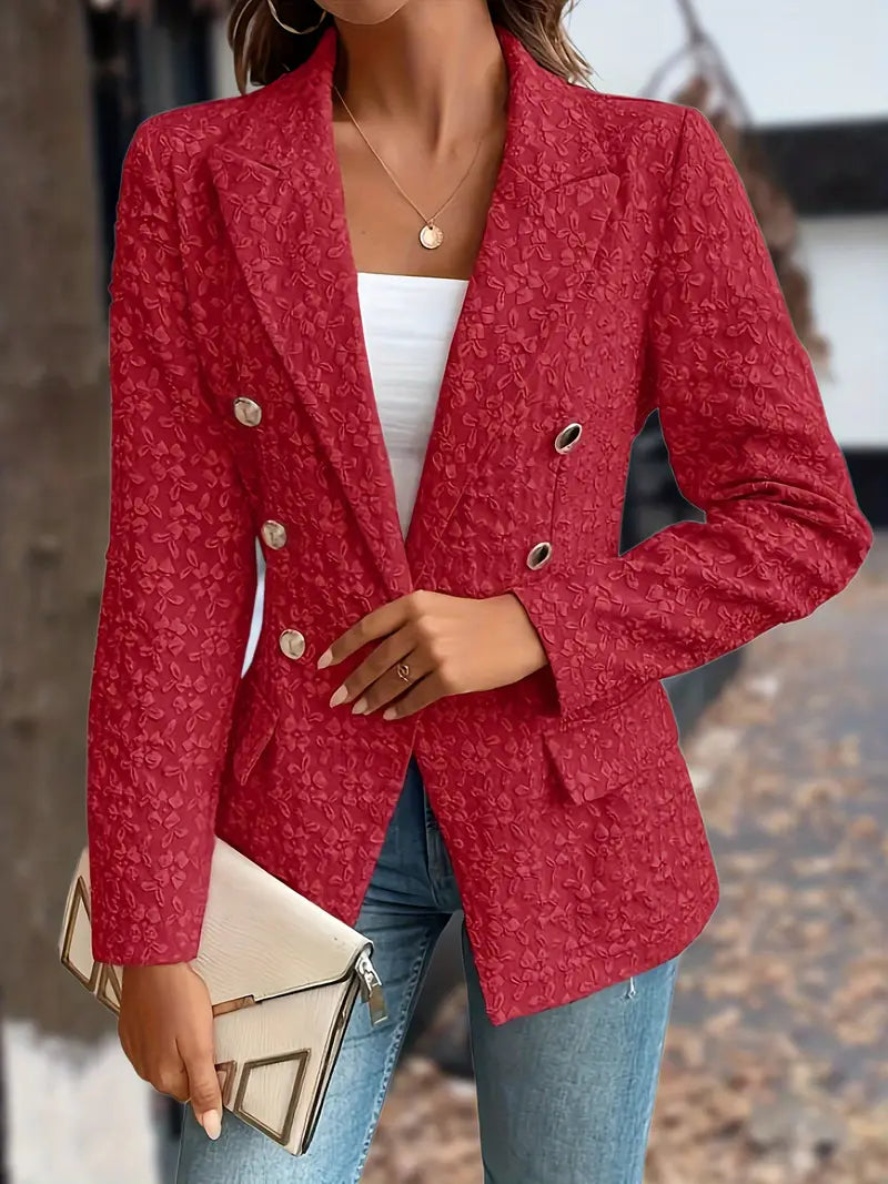 Einfarbiger Blazer mit Taschen für Damen