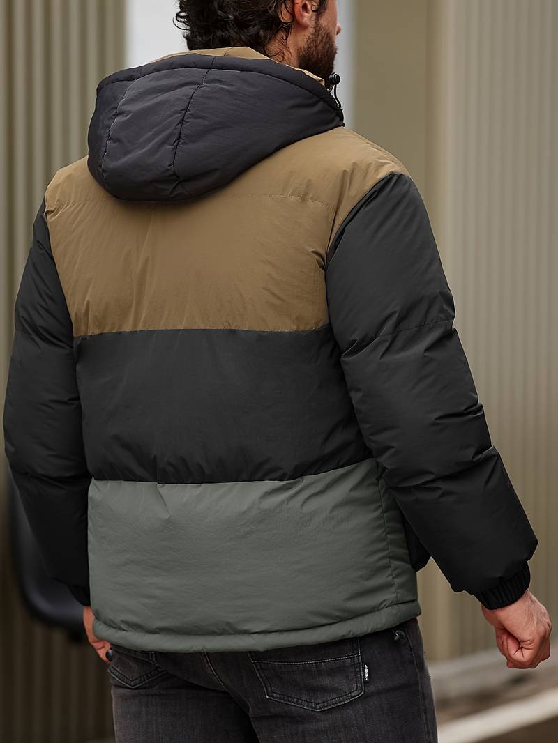 Farbenfrohe gesteppte Casual-Jacke für Herren