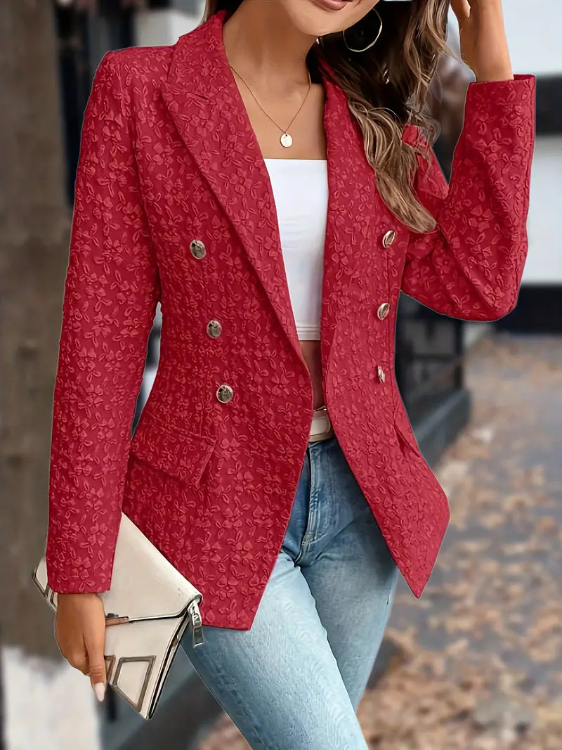 Einfarbiger Blazer mit Taschen für Damen