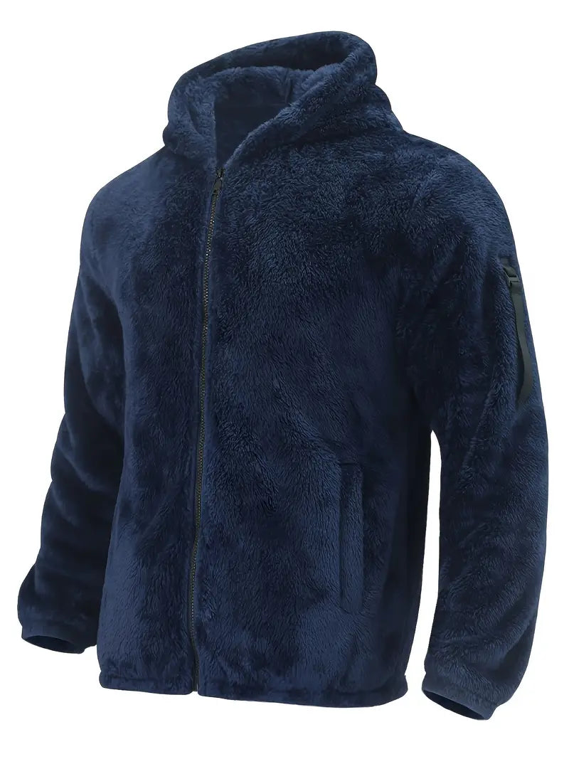 Flauschige Herren-Zip-Jacke