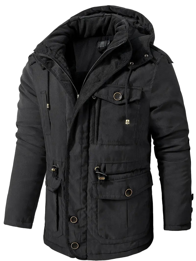 Dicke Winterjacke mit Kapuze für Herren