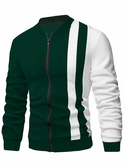 Baseballjacke im Farbblockdesign für Herren