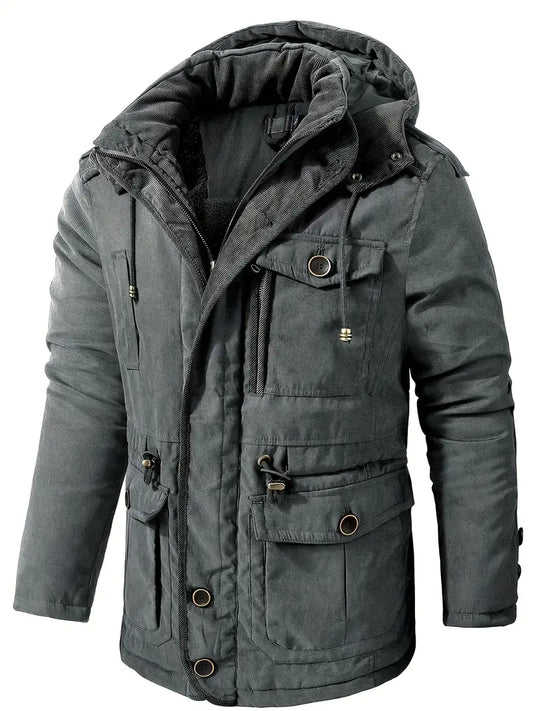 Dicke Winterjacke mit Kapuze für Herren