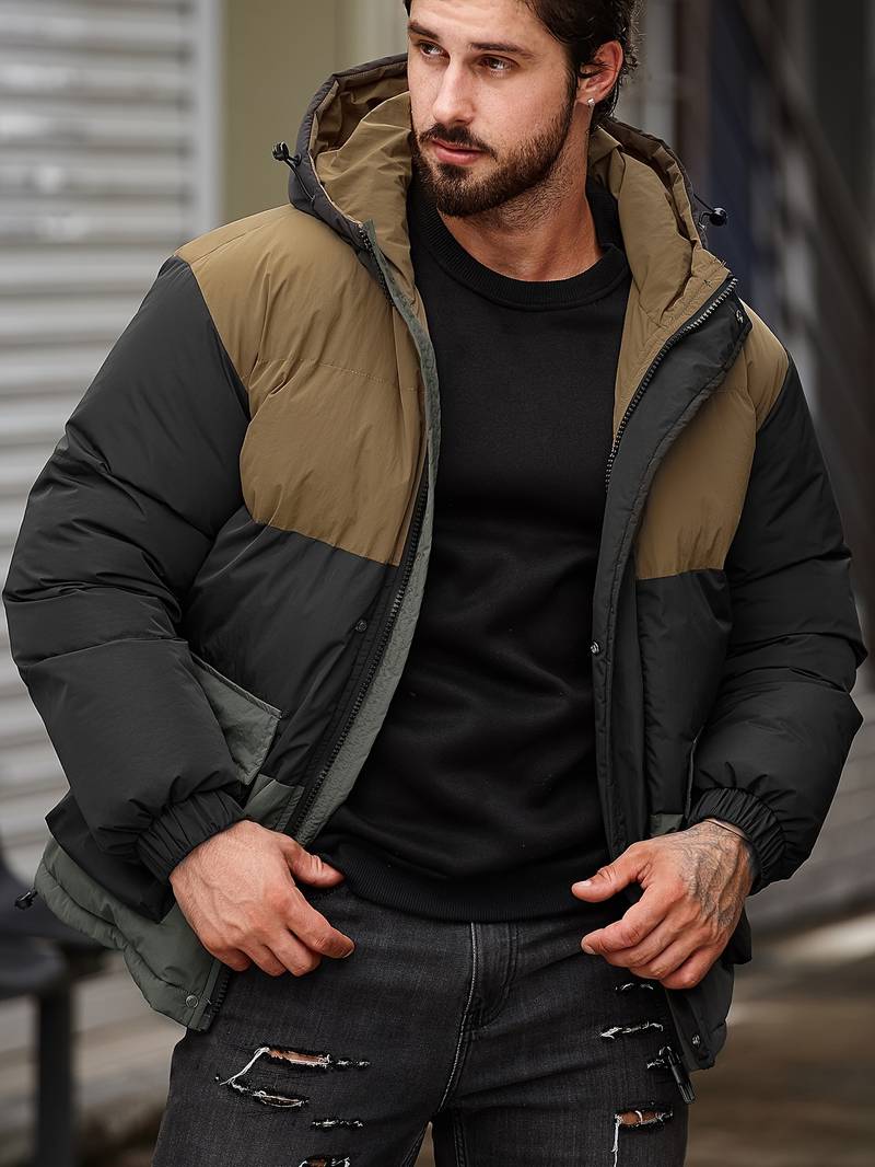 Farbenfrohe gesteppte Casual-Jacke für Herren