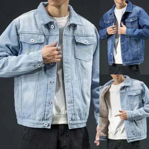 Jeansjacke mit dicker Wollfütterung für Herren