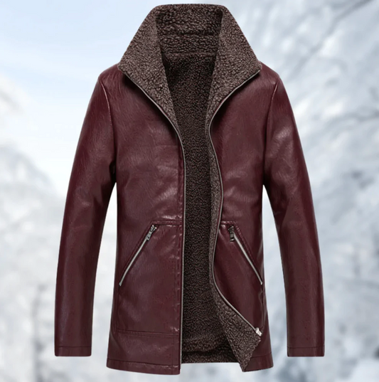 Elegante und warme Lederjacke für Männer