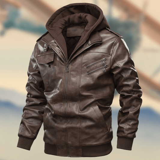 Elegante und warme Lederjacke für Herren