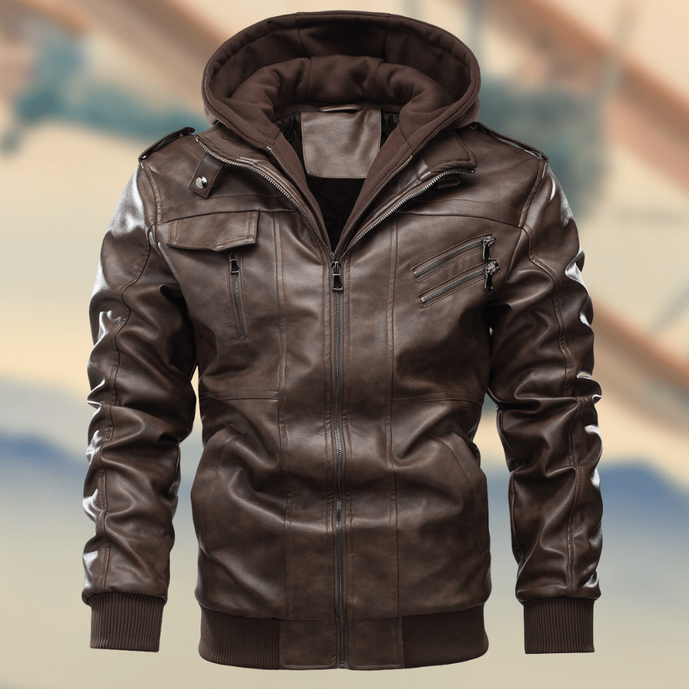 Elegante und warme Lederjacke für Herren