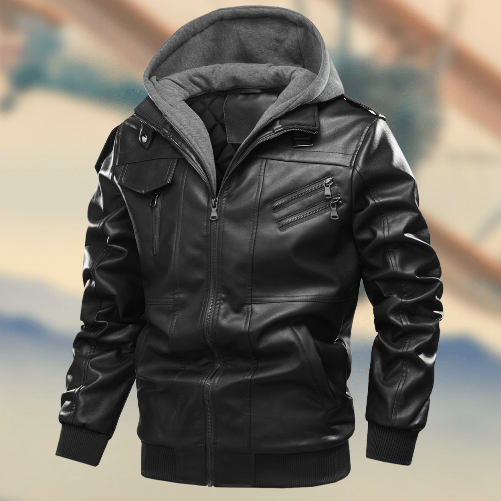 Elegante und warme Lederjacke für Herren