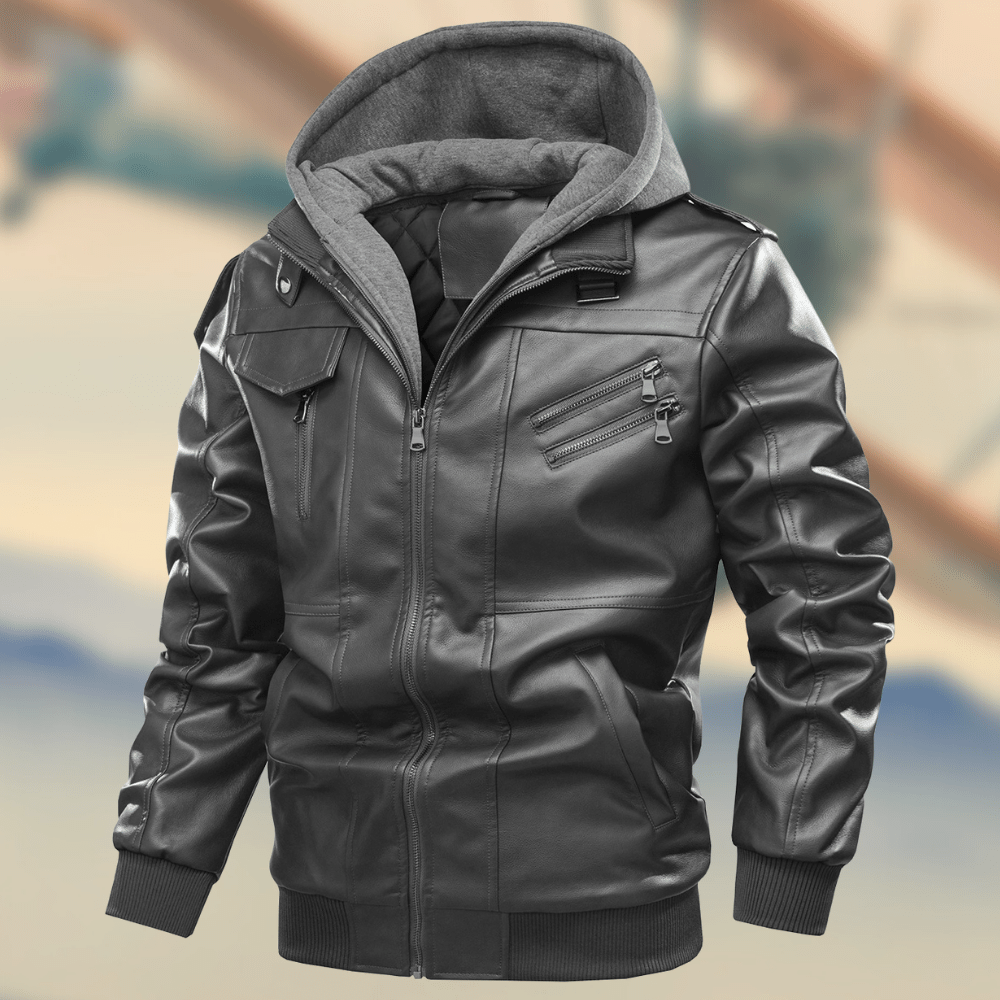 Elegante und warme Lederjacke für Herren