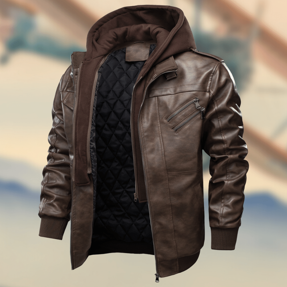 Elegante und warme Lederjacke für Herren