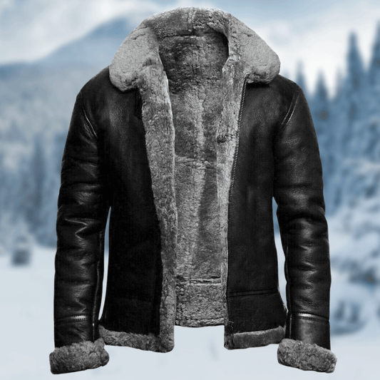 Warme und strapazierfähige Lederjacke für Herren