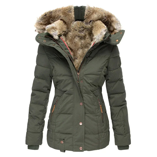 Elegante wattierte Winterjacke für Damen