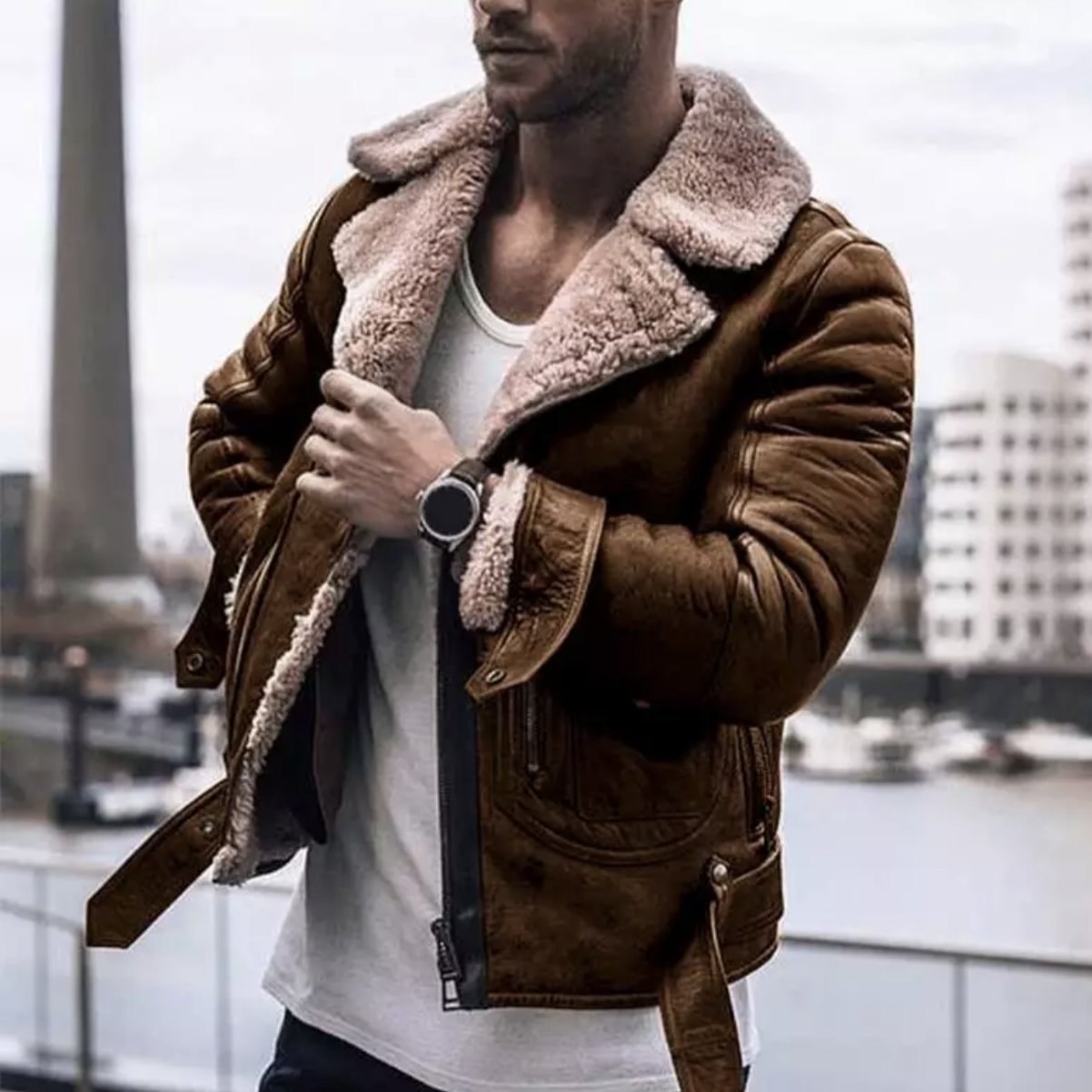 Elegante Designer-Winterjacke für Herren