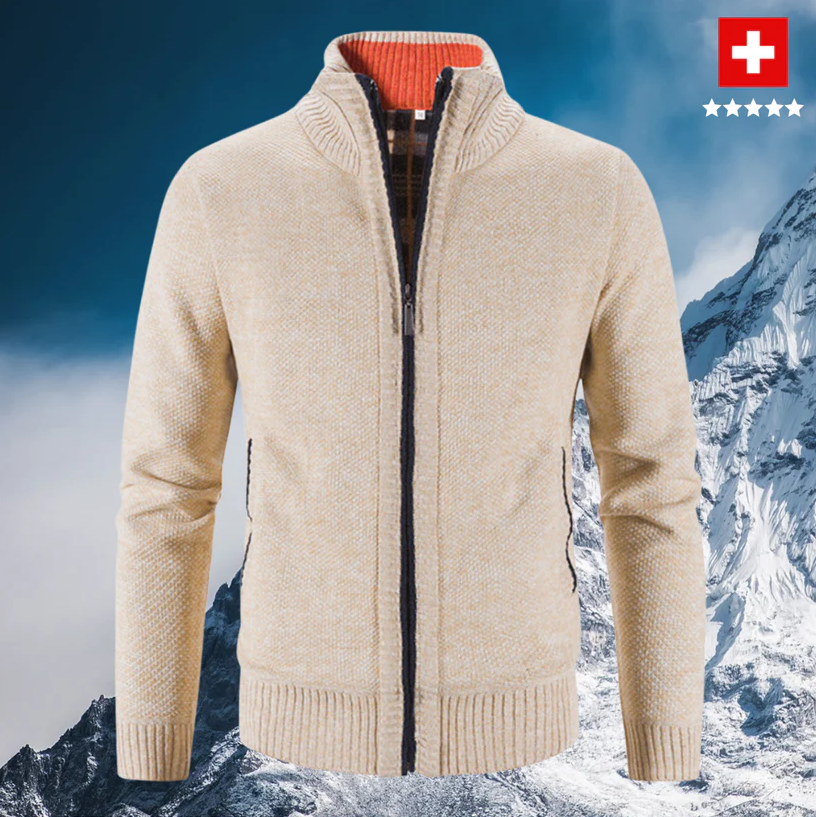 Eleganter Winterstrickcardigan für Herren