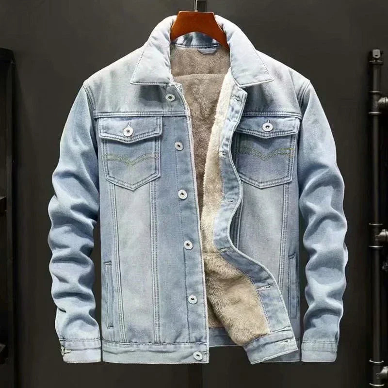 Jeansjacke mit dicker Wollfütterung für Herren