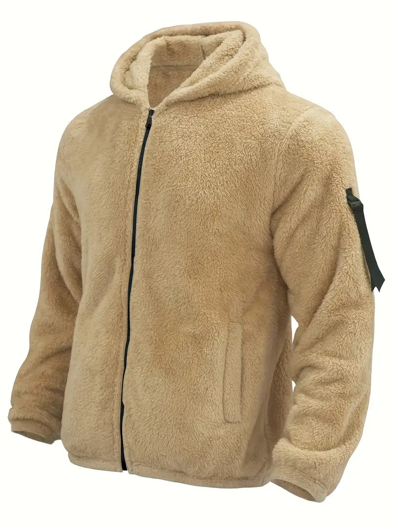 Flauschige Herren-Zip-Jacke