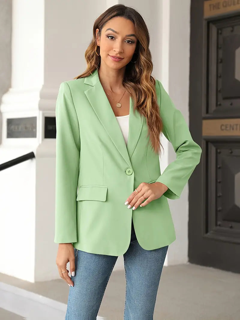 Einfarbiger Blazer mit Taschen für Damen