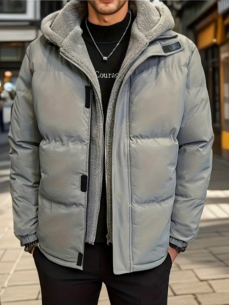 Herren gepolsterte Jacke mit Kapuze